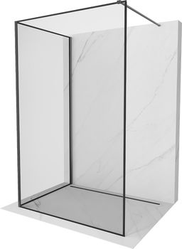 MEXEN/S - Kioto Sprchová zástena WALK-IN 120 x 80 cm, čierny vzor, grafit kartáčovaná 800-120-212-66-70-080