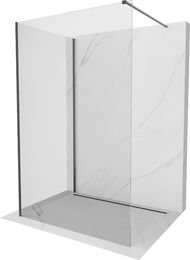 MEXEN/S - Kioto Sprchová zástena WALK-IN 120 x 85 cm, transparent, grafit kartáčovaná 800-120-212-66-00-085