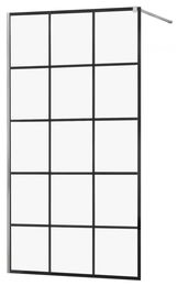 MEXEN/S - KIOTO Sprchová zástena WALK-IN 120x200 cm 8 mm, chróm, čierny vzor 1 800-120-101-01-77