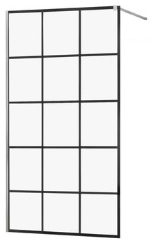 MEXEN/S - KIOTO Sprchová zástena WALK-IN 120x200 cm 8 mm, chróm, čierny vzor 1 800-120-101-01-77