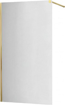 MEXEN/S - Kioto Sprchová zástena WALK-IN 130 x 200, zrkadlové 8 mm, zlatá 800-130-101-50-50