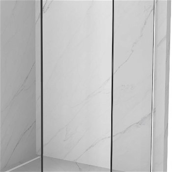 MEXEN/S - Kioto Sprchová zástena Walk-in 150 x 100 cm, čierny vzor, biela 800-150-202-20-70-100