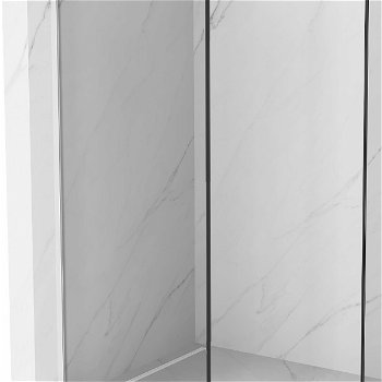 MEXEN/S - Kioto Sprchová zástena Walk-in 150 x 90 cm, čierny vzor, biela 800-150-202-20-70-090