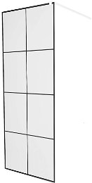 MEXEN/S - KIOTO Sprchová zástena WALK-IN 70 x 200, transparent/čierny vzor 8 mm, biela 800-070-101-20-77