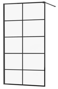 MEXEN/S - KIOTO Sprchová zástena WALK-IN 70x200 cm 8 mm, čierna, čierny vzor 1 800-070-101-70-77