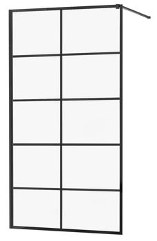 MEXEN/S - KIOTO Sprchová zástena WALK-IN 80x200 cm 8 mm, čierna, čierny vzor 1 800-080-101-70-77