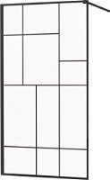 MEXEN/S - KIOTO Sprchová zástena WALK-IN 80x200 cm 8 mm, čierna, čierny vzor 2 800-080-101-70-78