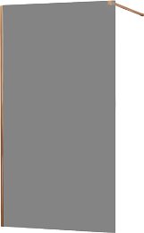 MEXEN/S - KIOTO Sprchová zástena WALK-IN 80x200 cm 8 mm, ružové zlato, dymové sklo 800-080-101-60-40