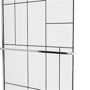 MEXEN/S - KIOTO Sprchová zástena WALK-IN s poličkou a držiakom uterákov 120 x 200, transparent/čierna 8 mm, chróm 800-120-121-01-78