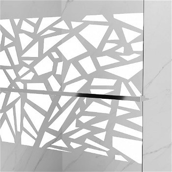 MEXEN/S - Kioto+ Sprchová zástena WALK-IN s poličkou a držiakom uterákov 130 x 200, biela vzor, chróm 800-130-121-01-85