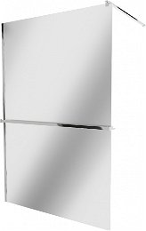 MEXEN/S - KIOTO Sprchová zástena WALK-IN s poličkou a držiakom uterákov 70 x 200, zrkadlové 8 mm, chróm 800-070-121-01-50