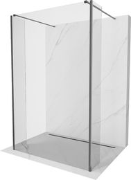 MEXEN/S - Kioto Sprchová zástena WALK-IN voľne stojaca 100 x 30 x 30 cm, transparent, grafit kartáčovaná 800-100-030-222-66-00-030