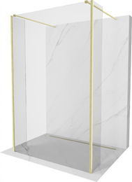 MEXEN/S - Kioto Sprchová zástena WALK-IN voľne stojaca 110 x 30 x 30 cm, transparent, zlatá kartáčovaná 800-110-030-222-55-00-030