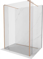 MEXEN/S - Kioto Sprchová zástena WALK-IN voľne stojaca 120 x 30 x 30 cm, transparent, meď kartáčovaná 800-120-030-222-65-00-030