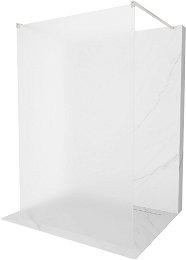 MEXEN/S - Kyoto samostatne stojaca sprchová zástena 100 x 200, dekor 8 mm, nikel kartáčovaná 800-100-002-97-30