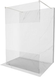 MEXEN/S - Kyoto samostatne stojaca sprchová zástena 100 x 200, transparent/dekor 8 mm, nikel kartáčovaná 800-100-002-97-35