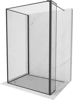 MEXEN/S - Kioto Sprchová zástena WALK-IN 100 x 100 x 30 cm, čierny vzor, čierna 800-100-100-221-70-70-030