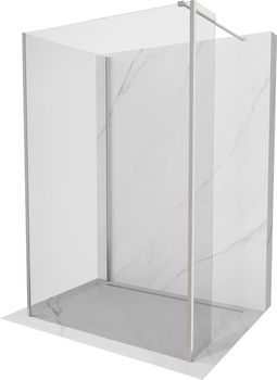 MEXEN/S - Kioto Sprchová zástena WALK-IN 100 x 100 x 40 cm, transparent, nikel kefovaná 800-100-100-221-97-00-040