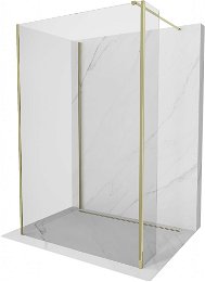 MEXEN/S - Kyoto Sprchová zástena WALK-IN 100 x 100 x 40 cm, transparent, zlatá 800-100-100-221-50-00-040