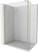 MEXEN/S - Kioto Sprchová zástena WALK-IN 100 x 30 cm, transparent, zlatá 800-100-212-50-00-030