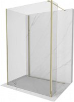 MEXEN/S - Kioto Sprchová zástena WALK-IN 100 x 70 x 30 cm, transparent, zlatá 800-100-070-221-50-00-030