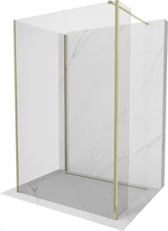 MEXEN/S - Kioto Sprchová zástena WALK-IN 100 x 70 x 40 cm, transparent, zlatá 800-100-070-221-50-00-040