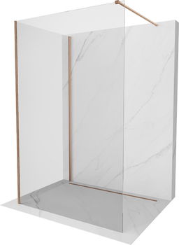 MEXEN/S - Kioto Sprchová zástena WALK-IN 100 x 80 cm, transparent, meď kartáčovaná 800-100-212-65-00-080