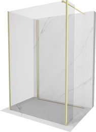 MEXEN/S - Kyoto Sprchová zástena WALK-IN 105 x 90 x 30 cm, transparent, zlatá kartáčovaná 800-105-090-221-55-00-030