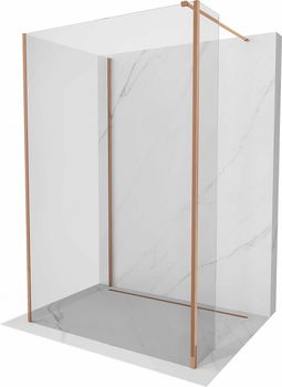 MEXEN/S - Kyoto Sprchová zástena WALK-IN 105 x 90 x 40 cm, transparent, ružové zlato 800-105-090-221-60-00-040