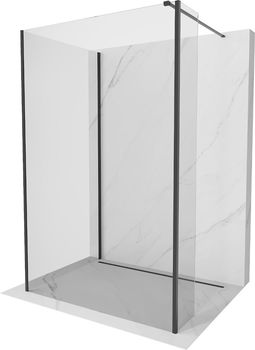 MEXEN/S - Kioto Sprchová zástena WALK-IN 115 x 100 x 40 cm, transparent, čierna 800-115-100-221-70-00-040