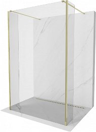 MEXEN/S - Kyoto Sprchová zástena WALK-IN voľne stojaca 100 x 30 x 30 cm, transparent, zlatá 800-100-030-222-50-00-030