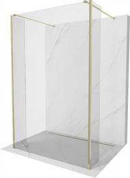 MEXEN/S - Kioto Sprchová zástena WALK-IN voľne stojaca 105 x 30 x 30 cm, transparent, zlatá 800-105-030-222-50-00-030