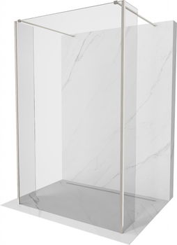 MEXEN/S - Kioto Sprchová zástena WALK-IN voľne stojaca 110 x 30 x 30 cm, transparent, nikel kartáčovaná 800-110-030-222-97-00-030