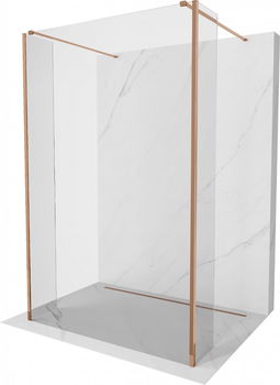 MEXEN/S - Kyoto Sprchová zástena WALK-IN voľne stojaca 110 x 30 x 30 cm, transparent, ružové zlato 800-110-030-222-60-00-030