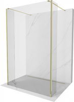 MEXEN/S - Kioto Sprchová zástena WALK-IN voľne stojaca 110 x 30 x 30 cm, transparent, zlatá 800-110-030-222-50-00-030