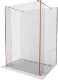 MEXEN/S - Kyoto Sprchová zástena WALK-IN voľne stojaca 115 x 30 x 30 cm, transparent, ružové zlato 800-115-030-222-60-00-030