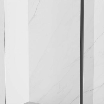 MEXEN/S - Kyoto Sprchová zástena WALK-IN voľne stojaca 140 x 30 x 30 cm, transparent, čierna 800-140-030-222-70-00-030