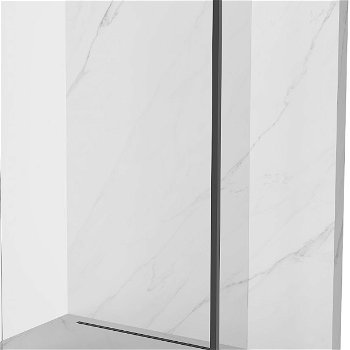 MEXEN/S - Kyoto Sprchová zástena WALK-IN voľne stojaca 160 x 30 x 30 cm, transparent, čierna 800-160-030-222-70-00-030