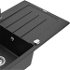 MEXEN/S MEXEN/S - Bruno granitový drez 1 s odkvapkávačom vrátane batérie Elia, čierna/strieborná metalík 6513-73-670101-00