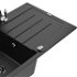 MEXEN/S MEXEN/S - Bruno granitový drez 1 s odkvapkávačom vrátane batérie Savita, čierna/strieborná 6513-73-672601-70-B