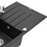 MEXEN/S MEXEN/S - Bruno granitový drez 1 s odkvapkávačom vrátane batérie Savita, čierna/strieborná metalík 6513-73-672601-00
