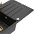MEXEN/S MEXEN/S - Bruno granitový drez s odkvapkávačom vrátane batérie Duero, čierna/strieborná metalík 6513-73-671600-50