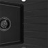 MEXEN/S MEXEN/S - Cesar granitový drez 1-miska s odkvapkávačom 775 x 470 mm, čierny, čierny sifón 6514771010-77-B