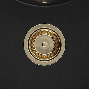 MEXEN/S MEXEN/S - Diego granitový drez 1-miska 488 x 480 mm, čierny, zlatý sifón 6512481000-77-G
