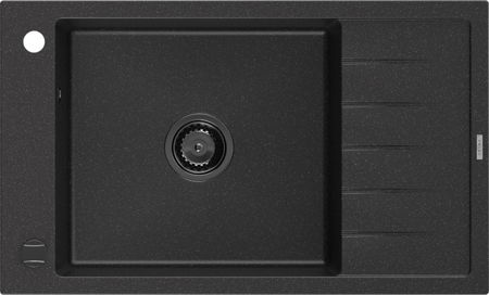 MEXEN/S MEXEN/S - Elias granitový drez 1 s odkvapkávačom 795 x 480 mm, čierna / strieborný metalik, + sifón grafit 6511791005-73-B