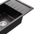 MEXEN/S MEXEN/S - Elias granitový drez 1 s odkvapkávačom vrátane batérie Telma, čierna 6511-77-670200-70