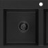 MEXEN/S MEXEN/S - Hektor granitový drez 2-bowl 800 x 480 mm, čierna, čierny sifón 6521802000-77-B