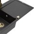 MEXEN/S MEXEN/S - Leo granitový drez 1-miska s odkvapkávačom vrátane batérie Rita, čierny/strieborný metalik 6501-73-670300-50