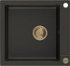 MEXEN/S MEXEN/S - Leo granitový drez 1 s odkvapkávačom 900x500 mm, čierna / zlatá metalik, + zlatý sifón 6501901010-75-G