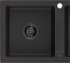 MEXEN/S MEXEN/S - Mario granitový drez 2-bowl 820 x 436 mm, čierna / strieborný metalik, + čierny sifón 6504822000-73-B